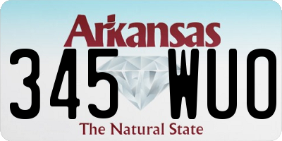 AR license plate 345WUO