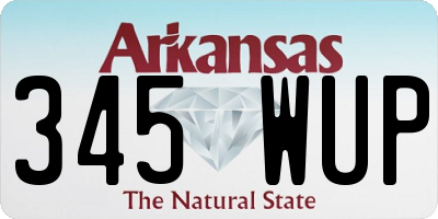 AR license plate 345WUP