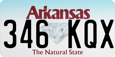 AR license plate 346KQX