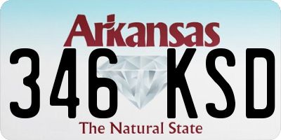 AR license plate 346KSD