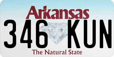 AR license plate 346KUN