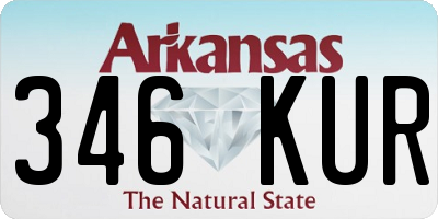 AR license plate 346KUR