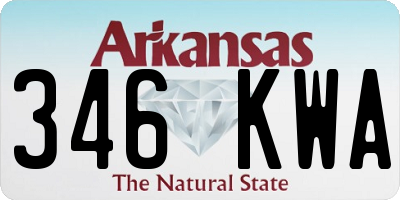 AR license plate 346KWA