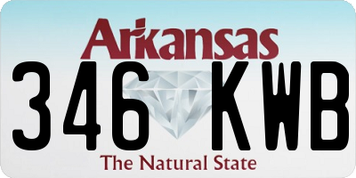 AR license plate 346KWB