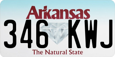 AR license plate 346KWJ