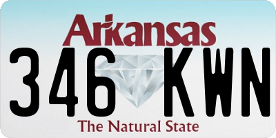 AR license plate 346KWN