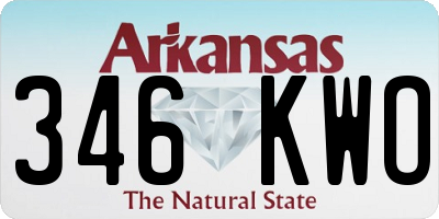 AR license plate 346KWO
