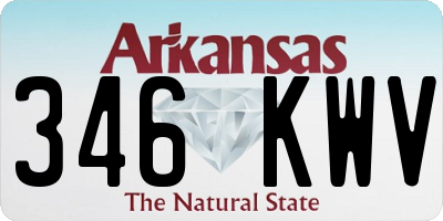 AR license plate 346KWV