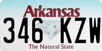 AR license plate 346KZW