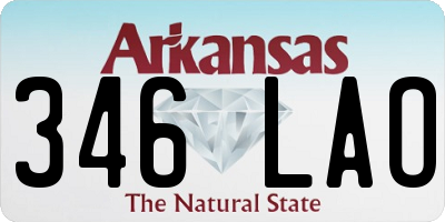 AR license plate 346LAO