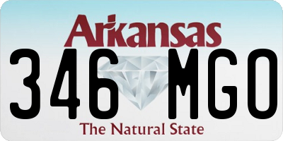 AR license plate 346MGO