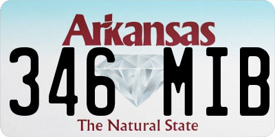 AR license plate 346MIB
