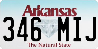 AR license plate 346MIJ