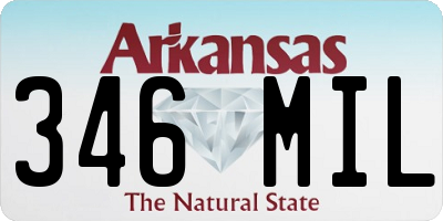 AR license plate 346MIL
