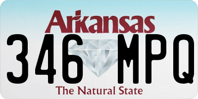 AR license plate 346MPQ