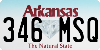 AR license plate 346MSQ