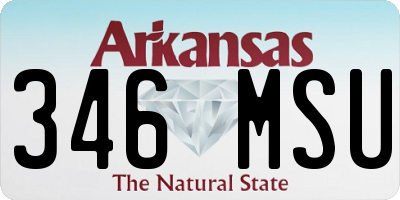 AR license plate 346MSU