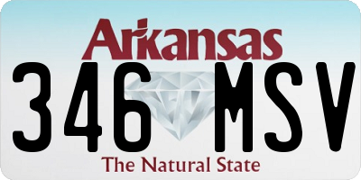 AR license plate 346MSV