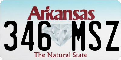 AR license plate 346MSZ