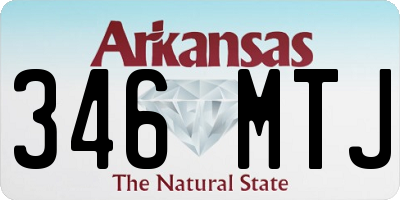 AR license plate 346MTJ