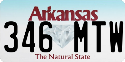 AR license plate 346MTW