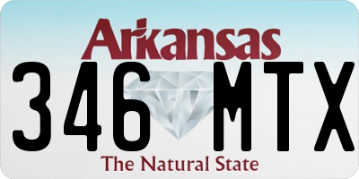 AR license plate 346MTX