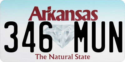 AR license plate 346MUN