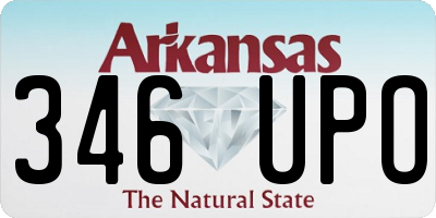 AR license plate 346UPO