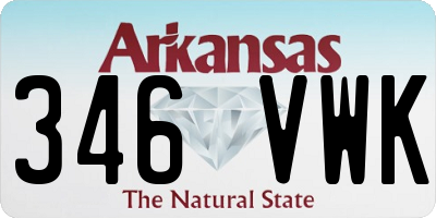 AR license plate 346VWK
