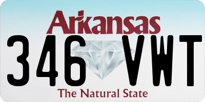 AR license plate 346VWT