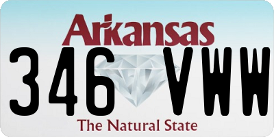 AR license plate 346VWW