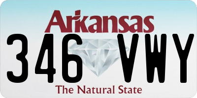 AR license plate 346VWY