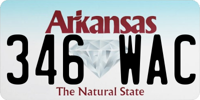AR license plate 346WAC