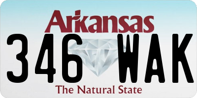 AR license plate 346WAK