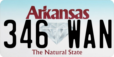 AR license plate 346WAN
