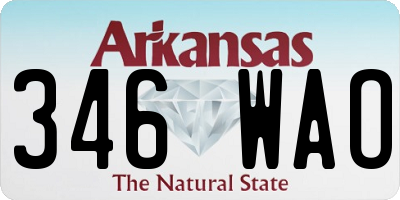 AR license plate 346WAO