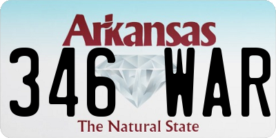 AR license plate 346WAR