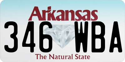 AR license plate 346WBA