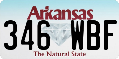 AR license plate 346WBF
