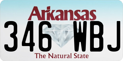 AR license plate 346WBJ