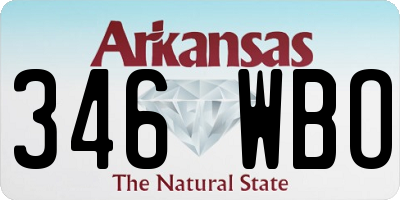 AR license plate 346WBO
