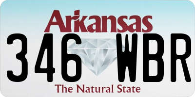 AR license plate 346WBR