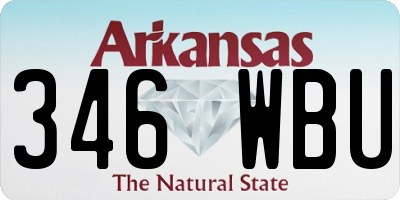 AR license plate 346WBU