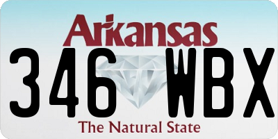 AR license plate 346WBX