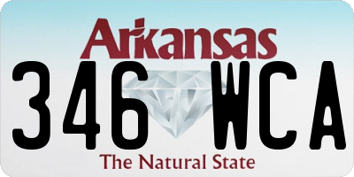 AR license plate 346WCA