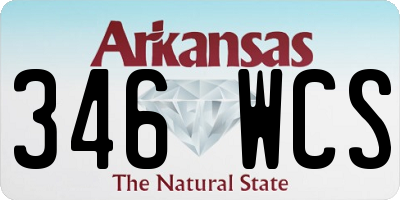 AR license plate 346WCS