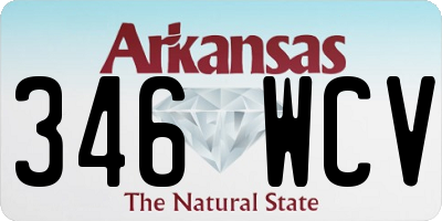 AR license plate 346WCV