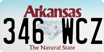 AR license plate 346WCZ