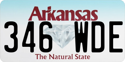 AR license plate 346WDE