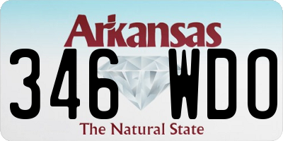AR license plate 346WDO